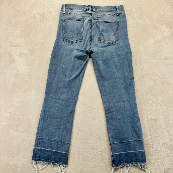 McGuire Jeans Womens 28 Light Wash Blue Denim Ankle‎ Straight Raw Hem **FLAWED** - Picture 7 of 12
